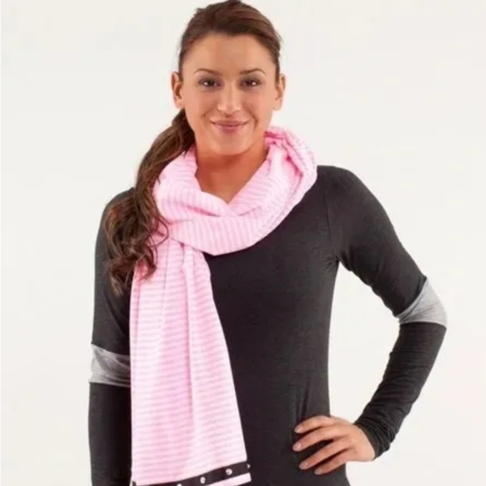 Lululemon Pink/White Stripe Vinyasa Infinity Scarf